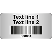 Code 39 Barcode Labels Silver Polyester 40x20mm