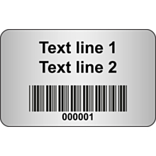 Code 39 Barcode Labels Silver Polyester 40x25mm