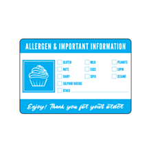 Bakers Allergen Stickers Blue 76x51mm