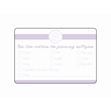 Cake Box Allergen Stickers Purple 76x51mm