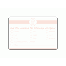 Cake Box Allergen Stickers Pink 76x51mm