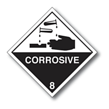 Corrosive 8 Black Hand Labels