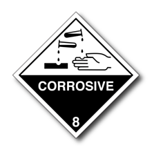 Corrosive 8 White Hand Labels