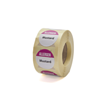 Allergen Mustard Labels 25mm Permanent