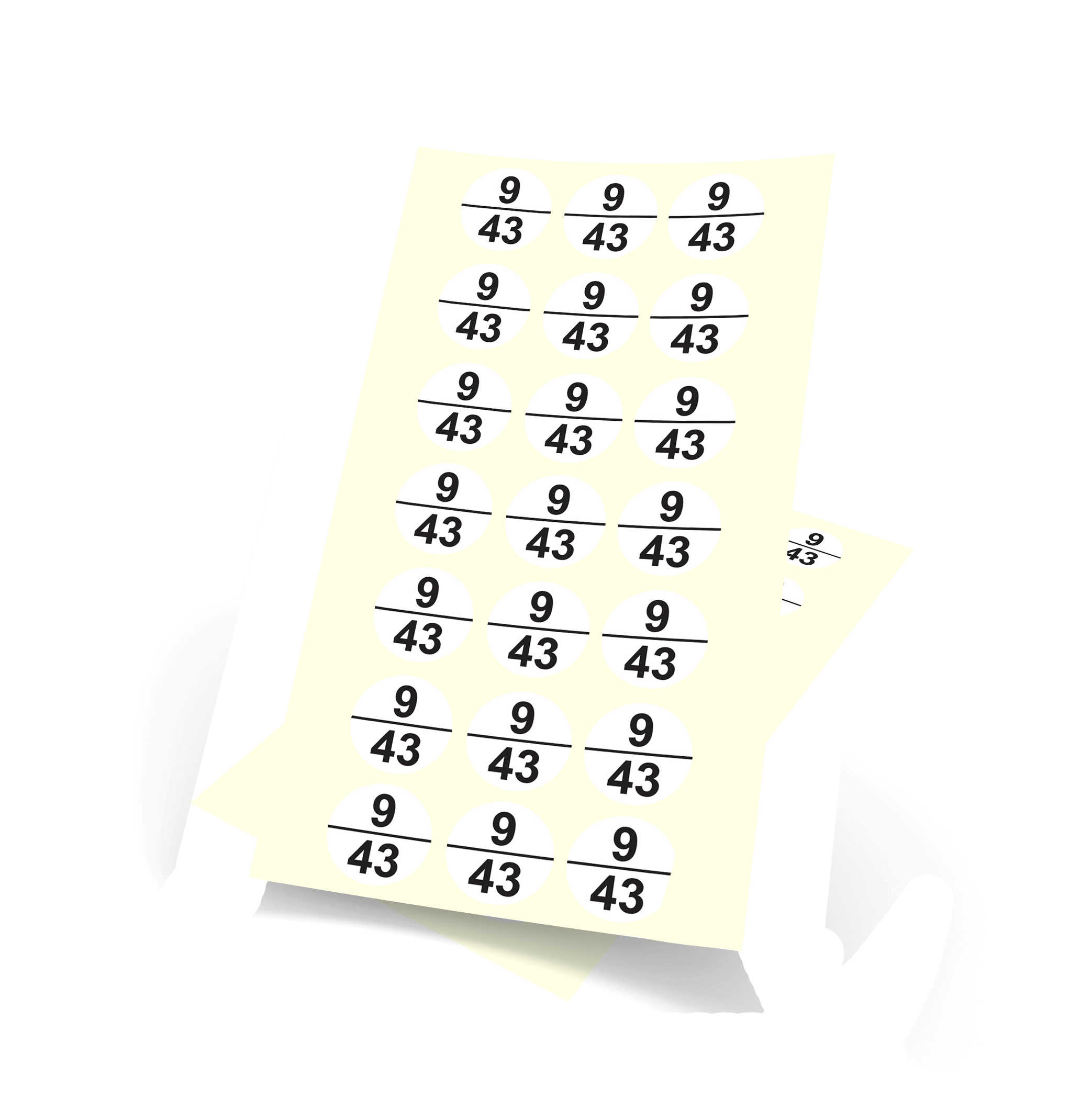 9 43 Shoe Size Labels 20mm